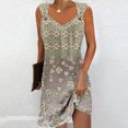 thumbnail image 2 of Penkiiy Robes pour Femmes 2024 Imprimé Marbre Col Rond Décontracté Sans Manches Robe à Bretelles Robe d'Été Babycon Sortie Décontractée Robes de Fête L Jaune, 2 of 5