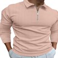 thumbnail image 1 of Stripe Print Men‘s Casual Ribbed Long Sleeve Tops with 1/4 Zipper, 1 of 2
