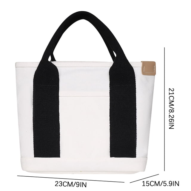 Agiferg Sac en Toile Mode Sac Fourre-Tout Sac de Rangement Sac à Main à Multiples Poches Sac à Poignée