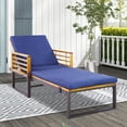 thumbnail image 4 of Costway 2PCS Patio Cushioned Chaise Lounge Chair Adjustable Reclining Lounger Navy, 4 of 9