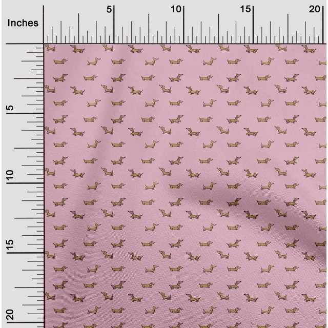 oneOone Cotton Poplin Fabric Dachshund Dog Fabric Prints by Yard 56 Inch Wide