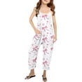 thumbnail image 1 of Girls Romper Bow Print Rompers for Girls Loose Casual Rompers with Pockets Outfits for Girls 5-6 Y, 1 of 5