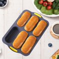 thumbnail image 1 of Feltree Silicones Bread Baguettes Moulds 6 Connections Hot Dog Silicones Molds Nonstick Baking Pan Baking Tools, 1 of 7