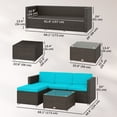 thumbnail image 3 of Outsunny Mobilier de Patio en Osier avec Coussins Rembourrés, Ensembles de Canapé d'Angle, Turquoise, 3 of 10
