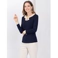 thumbnail image 4 of INSPIRE CHIC Chemisier Élégant à Col Manches Longues pour Femmes Bureau Travail, 4 of 6