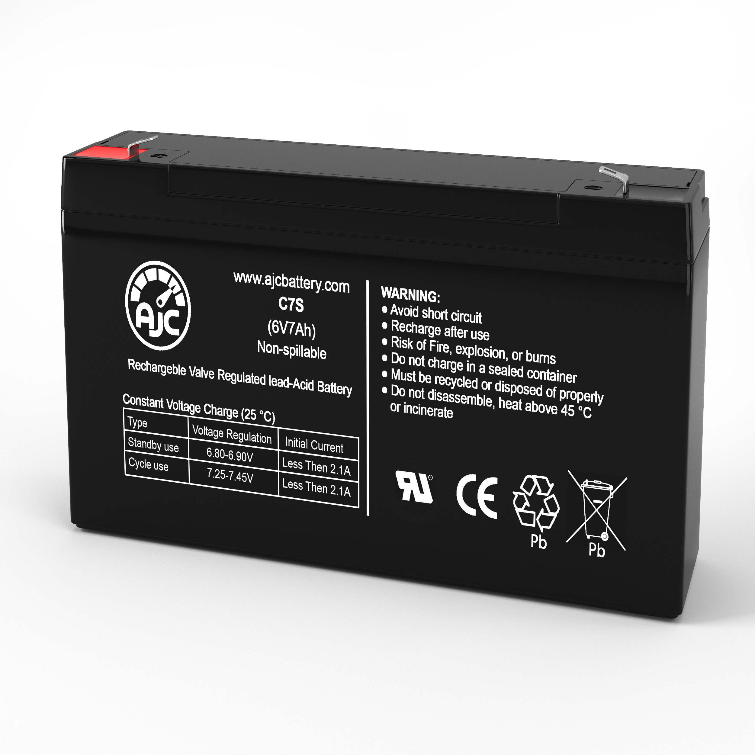 AJC Battery Compatible with Costway Kids - TY324114RE - TY324114RENEW 6V 7Ah Ride-On Toy Replacement Battery