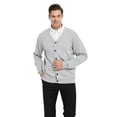 thumbnail image 3 of TOPTIE Men's Sweater Cardigan Casual Fit V-Neck Cotton-Gray-S, 3 of 8