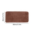 thumbnail image 2 of Plush Velvet Fleece Bath Mat - Ultra Soft & Water Absorbent, Non-Slip Backing, Machine Washable, Modern Solid Color Bathroom Rug, Brown, JKODE, 2 of 8