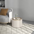 thumbnail image 2 of HOMCOM Table Basse Ronde avec Plateau, Rangement et Rembourrage en Lin, 2 of 10