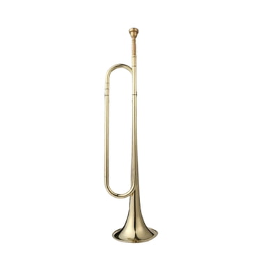 Bunblic Clairon Cavalerie Trompette avec Embouchure Clairon Soufflant Trompette de Repérage Clairon pour Cavalerie Fanfare Performance sur Scène Débutant Adultes Or Sib 7C