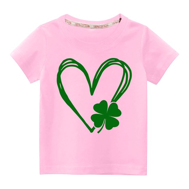 TopLLC St. Patricks Day Chemises pour Femmes Hauts de Sarrau St Patricks Day Tout-Petits Enfants Garçons Filles Mode Mignon Col Rond Imprimé Manches Courtes Haut