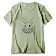 thumbnail image 5 of LUOGENLI T-shirts pour Femmes T-shirts Décontractés de Pâques Mignons Lapin et Fleur Imprimé Col Rond Manches Courtes T-shirts Amples Blouse Hauts T-shirts Graphiques TTG Grande Taille Saint-Valentin Vert TTG, 5 of 5