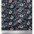 thumbnail image 1 of Soimoi Polyester Crepe Fabric Leaves & Floral Block Fabric Prints by Yard 52 Inch Wide, 1 of 3