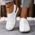 thumbnail image 2 of WLOELOEW Hollow Out Platform Sandals For Women In White Wedge Heel Pu Material Foot Length 10.24 Inches Us Size 9, 2 of 5