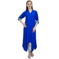 thumbnail image 1 of Bimba Kurta en Rayonne Bleu Royal pour Femme avec Foulard Ourlet Asymétrique Robe Ethnique - 20, 1 of 4