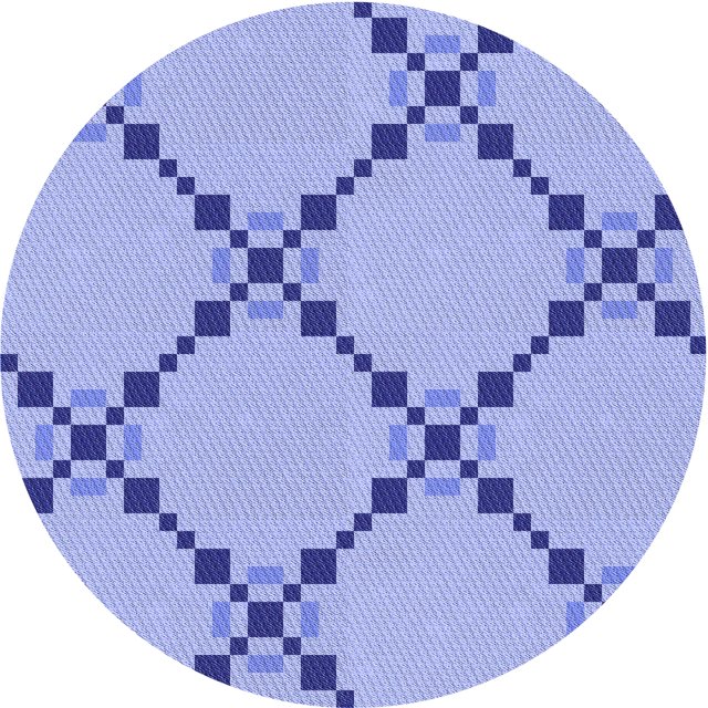 Ahgly Tapis Rond Lavable en Machine Intérieur Transitionnel Bleu Pastel, 7 Pieds Rond