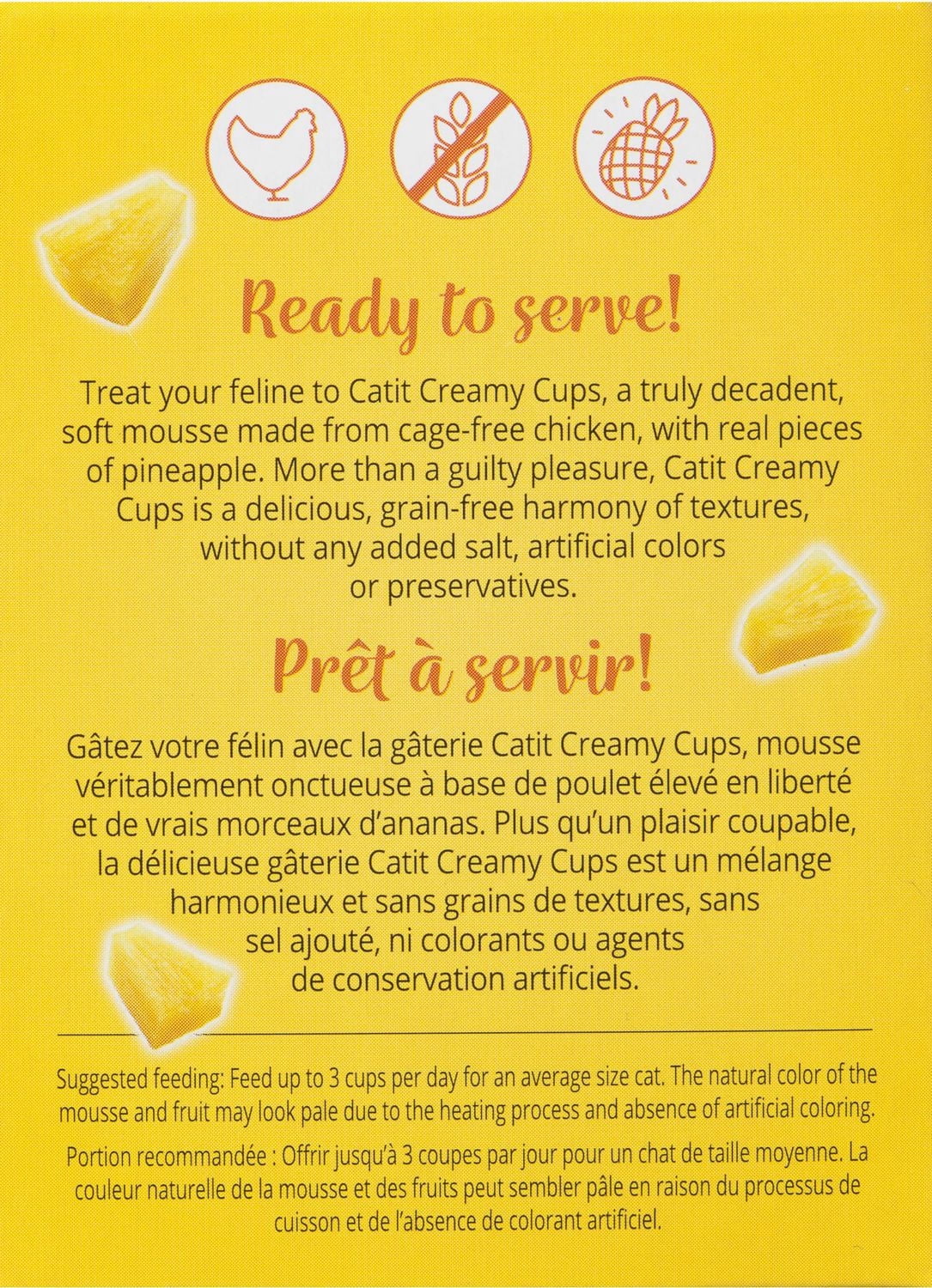 Mousse Catit Creamy Cups, Poulet avec ananas, 4 x 25 g