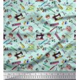 thumbnail image 1 of Soimoi Viscose Chiffon Fabric Scissor,Buttons & Machine Sewing Printed Fabric 1 Yard 42 Inch Wide, 1 of 3