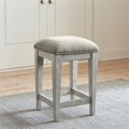 thumbnail image 3 of Heartland Off White Wood Upholstered Console Stool, 3 of 5