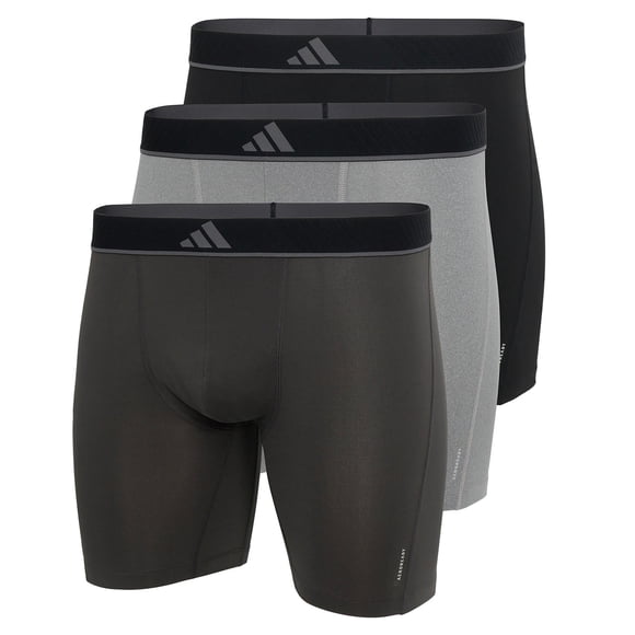 adidas men's boxer shorts, 3-pack - Boxer Briefs, Active Micro Flex Eco, logo, solid colour Black/Grey XL (X-Large)