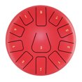 thumbnail image 1 of 8-Inch 11-Note Red Steel Tongue Drum with Titanium Steel Alloy, Ethereal Lingering Sound - Includes Drum Mallets, Finger Picks, Note Sticker, Music Book, Cleaning Cloth & Drum Bag - Ideal for, 1 of 6