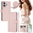 thumbnail image 2 of iPhone 17 Leather Wallet Case, Book Style Cover with Tab Closure, Pink, 2 of 6
