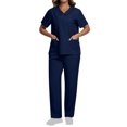 thumbnail image 2 of V Neck Scrubs for Women Set Scrubs Top Drawstring Straight Pants 4 Way Stretch Medical Nursing Uniforms Matching Sets, 2 of 6