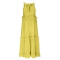 thumbnail image 4 of Gspmoly Robes Décontractées pour Femmes, Robe Longue d'Été Décontractée pour Femmes à Col Rond, Unie, à Bandage, Sans Manches, Robes de Vacances pour Femmes Offres Hebdomadaires, 4 of 6