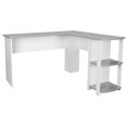 thumbnail image 1 of Pemberly Row Modern Engineered Wood L-Shaped Computer Desk with Shelves in Gray, 1 of 12