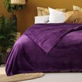 thumbnail image 1 of REGALWOVEN 1 Pcs Home Warm Soft Microplush Fleece Solid Throw Blanket Dark Purple 78" x 90", 1 of 9