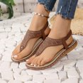 thumbnail image 3 of Hyknon Sandals for Women Large Size New Toe Clip Rhinestone Sandals Elastic Flat Shoes Arch Support Comfortable Sandals, 3 of 5