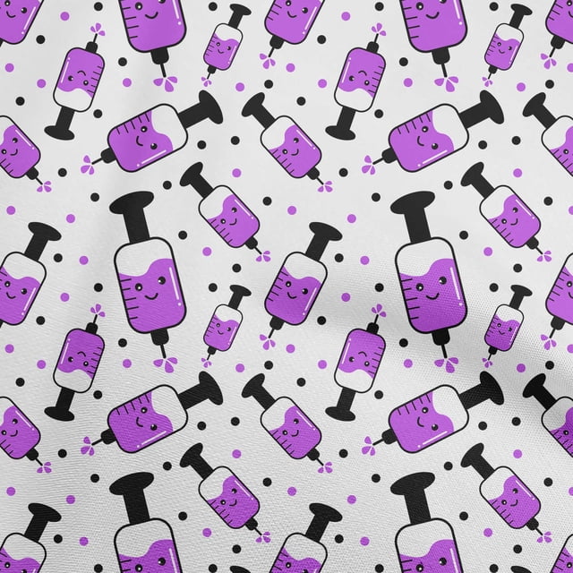 oneOone Rayon Purple Fabric Medical Virus Sewing Craft Projects Fabric Prints by Yard 56 Inch Wide