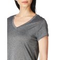 thumbnail image 3 of Hanes Womens Sport Heathered Performance V-Neck Tee, L, Ebony Heather, 3 of 4