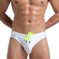 thumbnail image 4 of ylioge Mens Swim Trunks Quick-Drying Swimwear Briefs Boys Solid Drawstring Low Rise Stretchy Lightweight Beach Board Swimming Swimsuits Shorts, 4 of 4