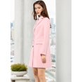 thumbnail image 4 of INSPIRE CHIC Manteau d'Hiver pour Femme à Revers Cranté, Simple Boutonnage, Manches Longues, Rose, 2TG, 4 of 7
