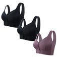 thumbnail image 1 of cfhntfmh 3pc Front Closure Bras for Women Mid Support Plus Size Bras Thin Wireless Bras Full Coverage T-Shirt Bralettes, 1 of 2