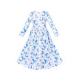 thumbnail image 2 of Robe Fille Maxi Robe Manches Longues 3D Coquillage Bleu Perle 7 Ans, 2 of 6