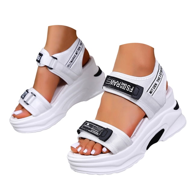 IUJSOY Womens Sandals Open Toe Platform Sneakers Lightweight Cushion Hook and Loop Athletic Shoes