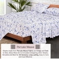 thumbnail image 3 of Ruvanti 100% Cotton Sheets - Crispy Cooling Percale Sheets For California King Size Bed, Breathable & Durable Cal King Sheet Set, 16 Inches Deep Pocket Bed Sheets, Sweet Pea, 4 Pieces, 3 of 5