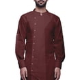 thumbnail image 4 of Atasi Button Down Long Kurta For Men Solid Chinese Collar Casual Ethnic Kurtas-XXX-Large, 4 of 6