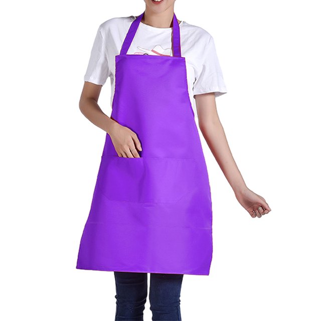 Youkk 12pack/lot Easy To And Efficient Woman Apron With Pockets For Cooking BBQ Baking purple 1Set