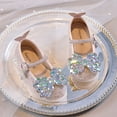 thumbnail image 3 of LLYWEY Girls Chaussures à Paillettes pour Robe, Escarpins pour Tout-Petites Filles, Chaussures Princesse pour Enfants à Talon Bas pour Fête et Mariage avec Strass, Style S-12, Roses, 27, 3 of 9