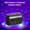 thumbnail image 3 of Yeacher Mini Stereo 4 Channel Passive Mixer RCA Portable Audio Mixer 1 in 4 Out Stereo Distributor Volume Control, No Battery Required, 3 of 8