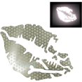 thumbnail image 1 of ORUYROP High Intensity Reflective Vinyl Death Kiss Skull Crossbones Lips Decal Bumper Sticker-Cars, Motorcycles, Helmets, Wind Screens, laptops (18 inches Wide, White/Silver/Chrome), 1 of 6