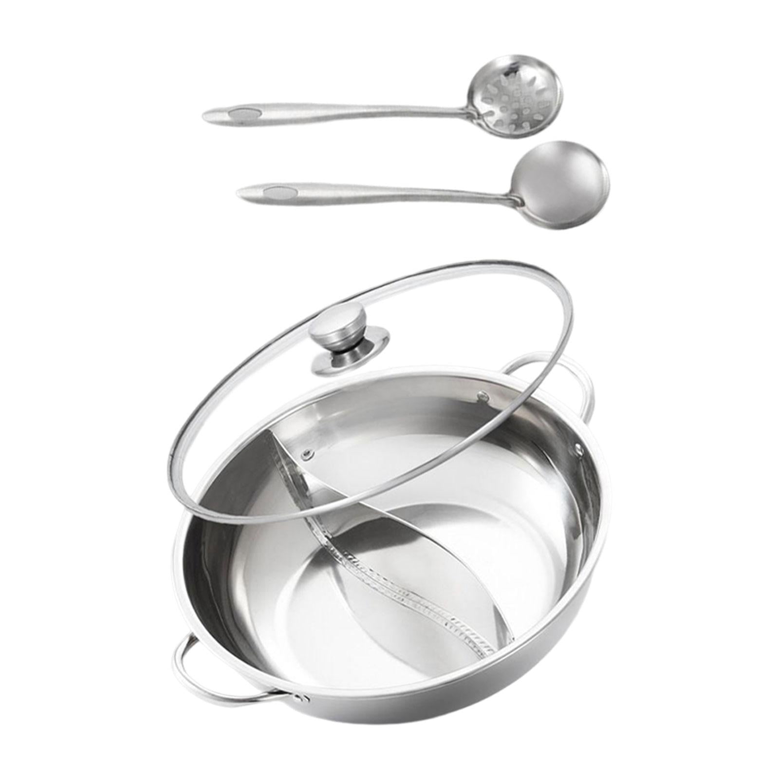 Rongfmy Pot with Divider Cookware Kitchenware Cookware Cooking Pot for Party Travel With With spoon and lid