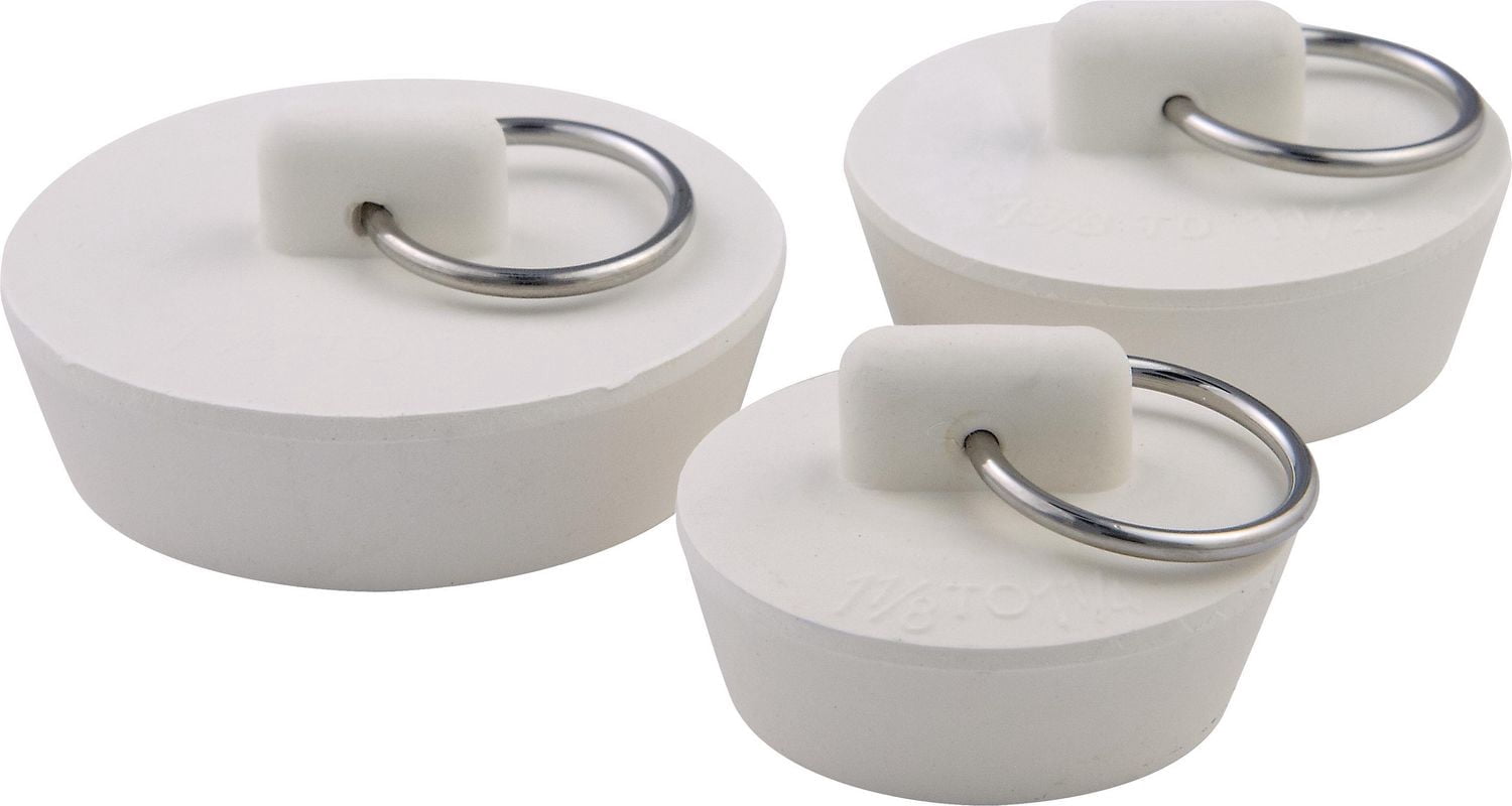 Bouchons de lavabo Peerless assortis en caoutchouc – pqt de 3