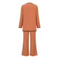 thumbnail image 4 of Timegard 2 Piece Outfits for Women V Neck Long Sleeve Button down Jackets Straight Leg Pants Fall Sets, 4 of 6