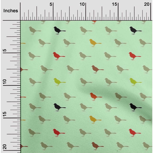 oneOone Cotton Flex Fabric Artistic Bird Printed Craft Fabric BTY 40 Inch Wide