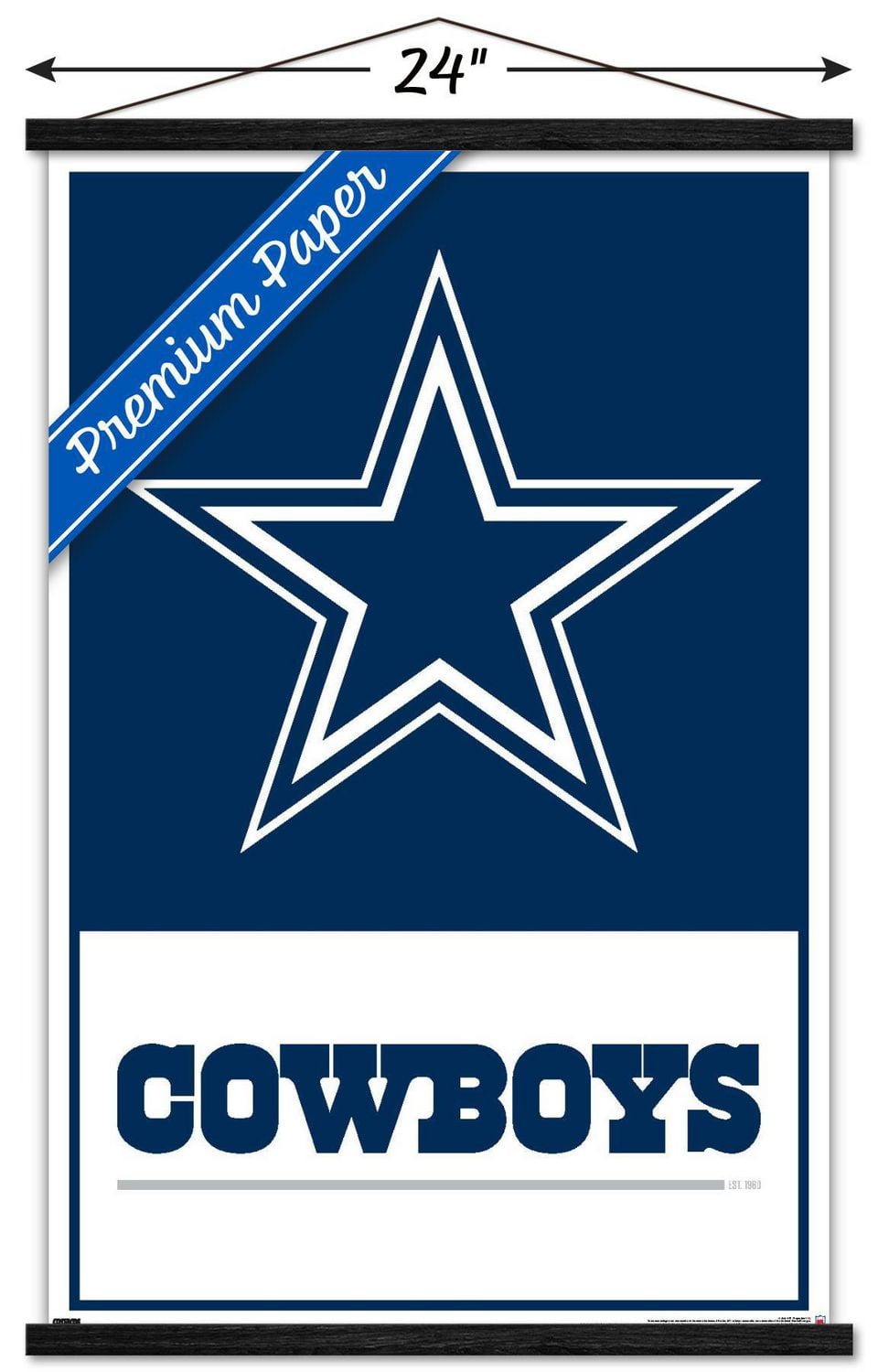 NFL Dallas Cowboys- Logo 21 Wall Poster, 14.725" x 22.375" Framed