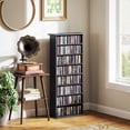 thumbnail image 2 of HOMCOM Media Storage Cabinet 8-Tier DVD Shelf w/ Adjustable Shelves Black, 2 of 10